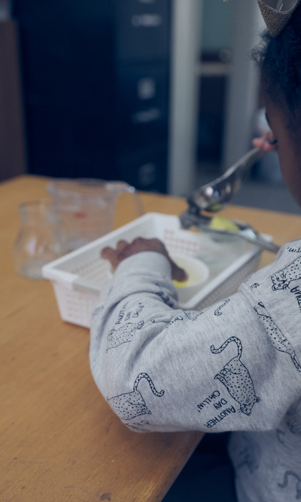 A child works in a Montessori classroom